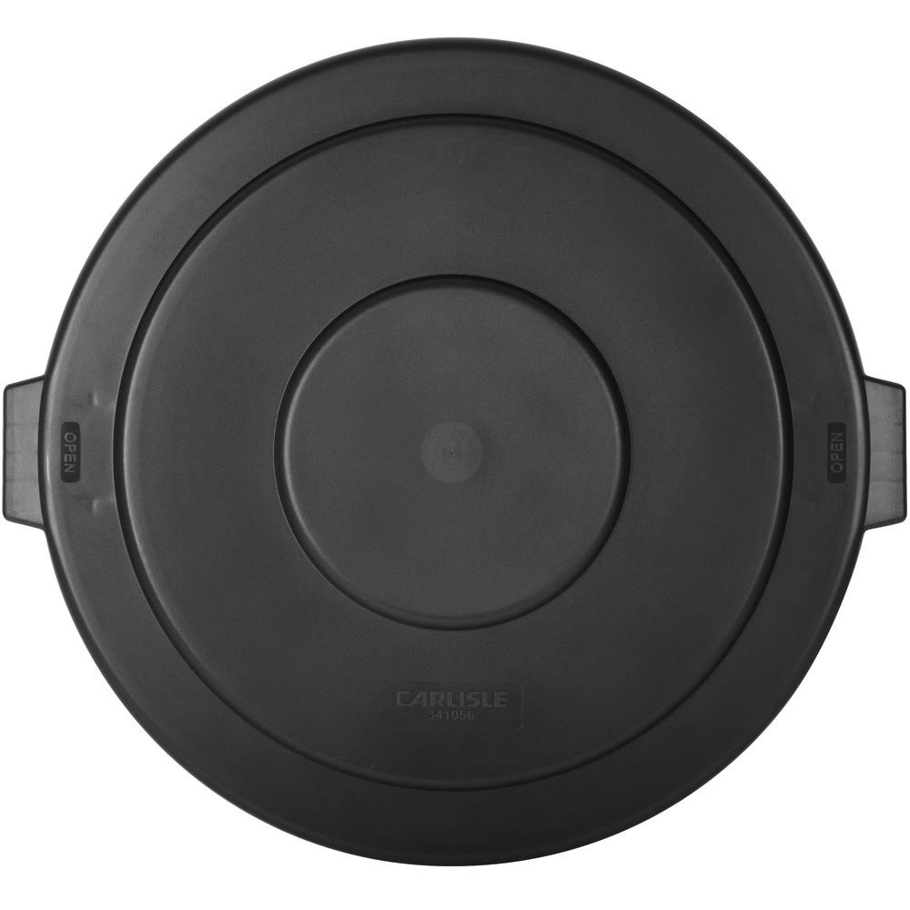 Black Flat Round Trash Can Lid K52559