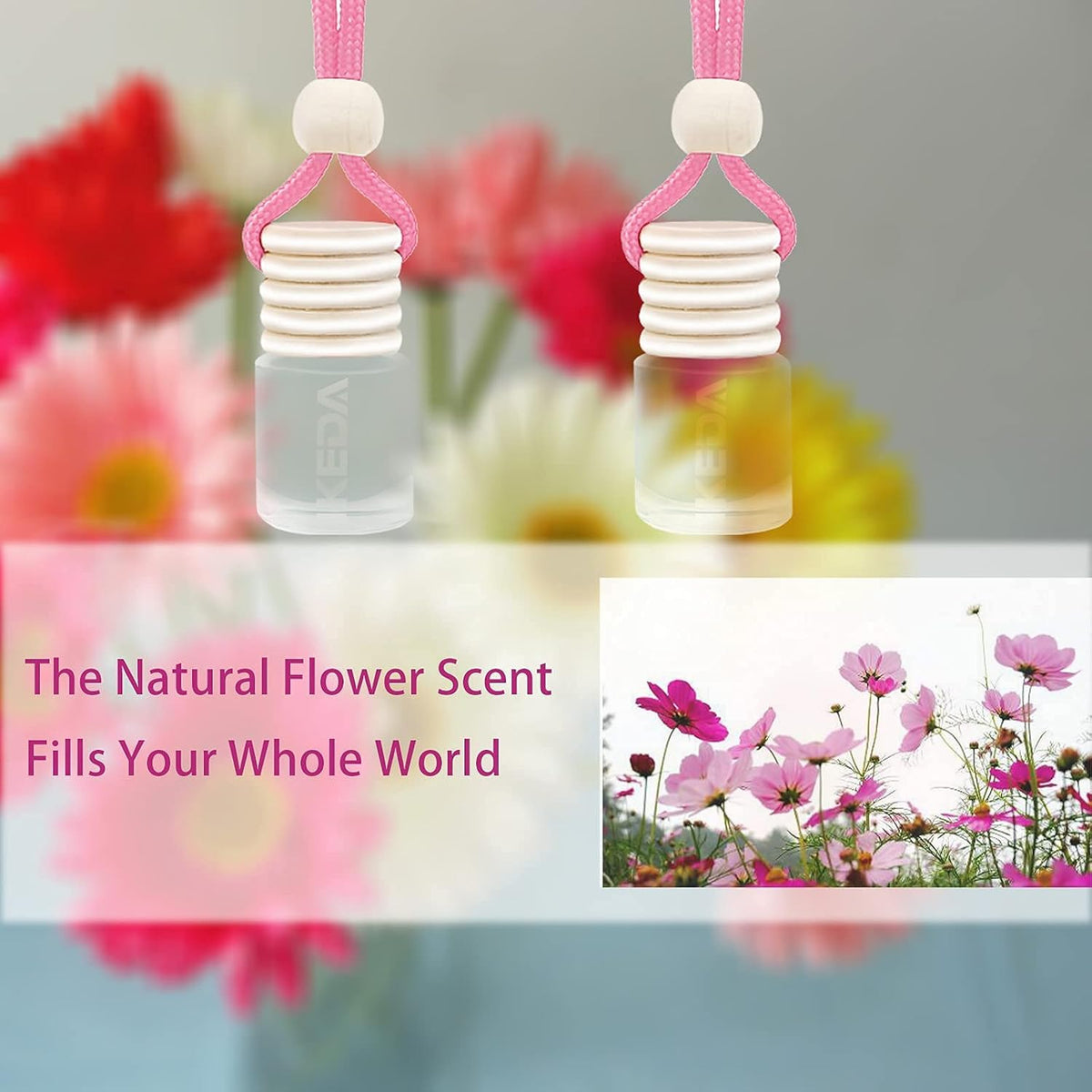 Car Air Fresheners 6-Pcs 4ml Hanging Diffuser Bottles R1559