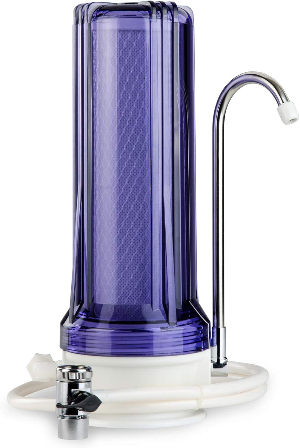 Countertop Drinking Water Filtration System with Carbon Filter, 2.5 x 10, Clear O977