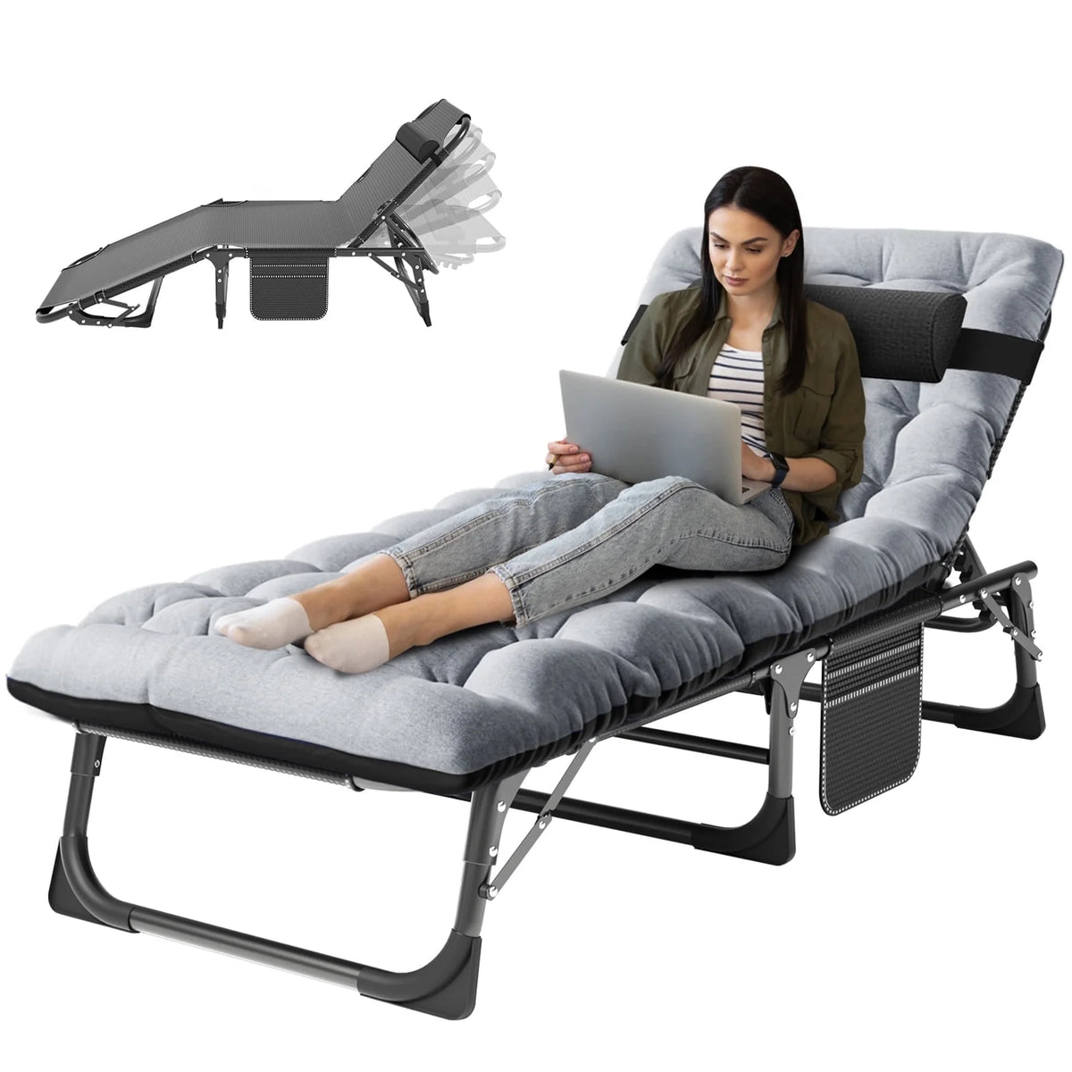 Folding Bed with Mattress and Carry Bag C5296