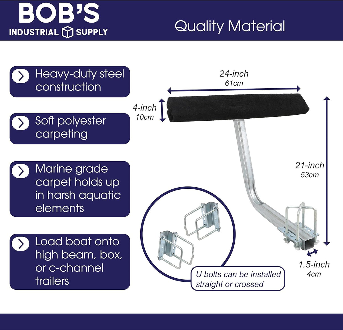 Carpeted Boat Trailer Guide Bunk Boards A2098