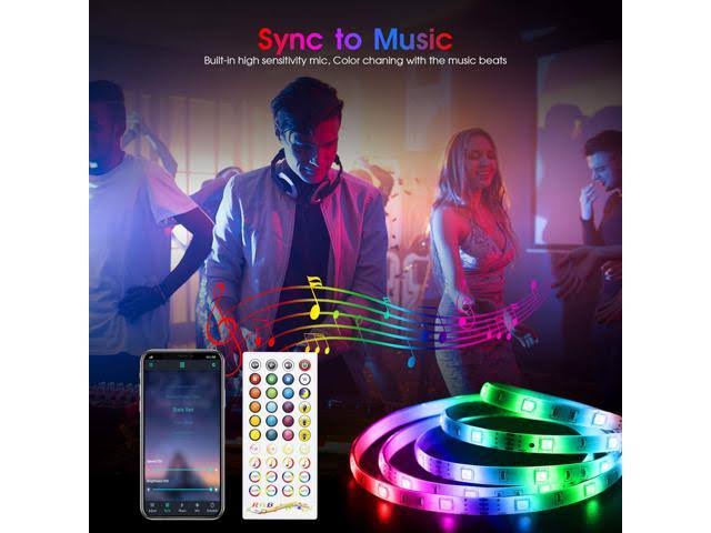 Bluetooth RGB LED Strip Lights 65.6ft S49584