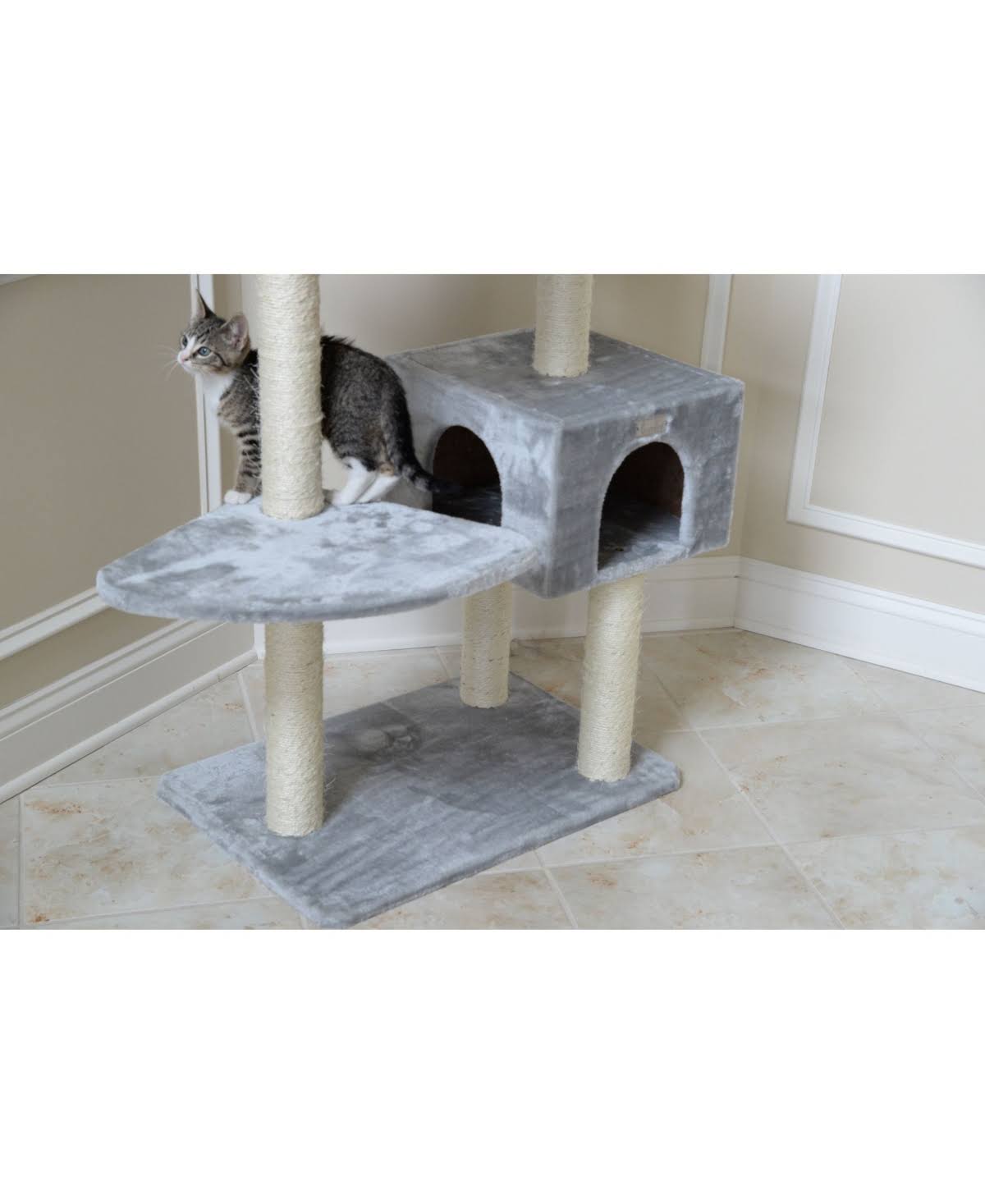 Cat Tree 57-inch Silver Gray Q42027