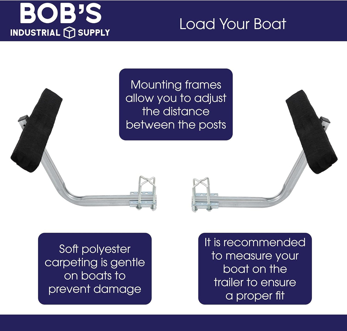Carpeted Boat Trailer Guide Bunk Boards A2098
