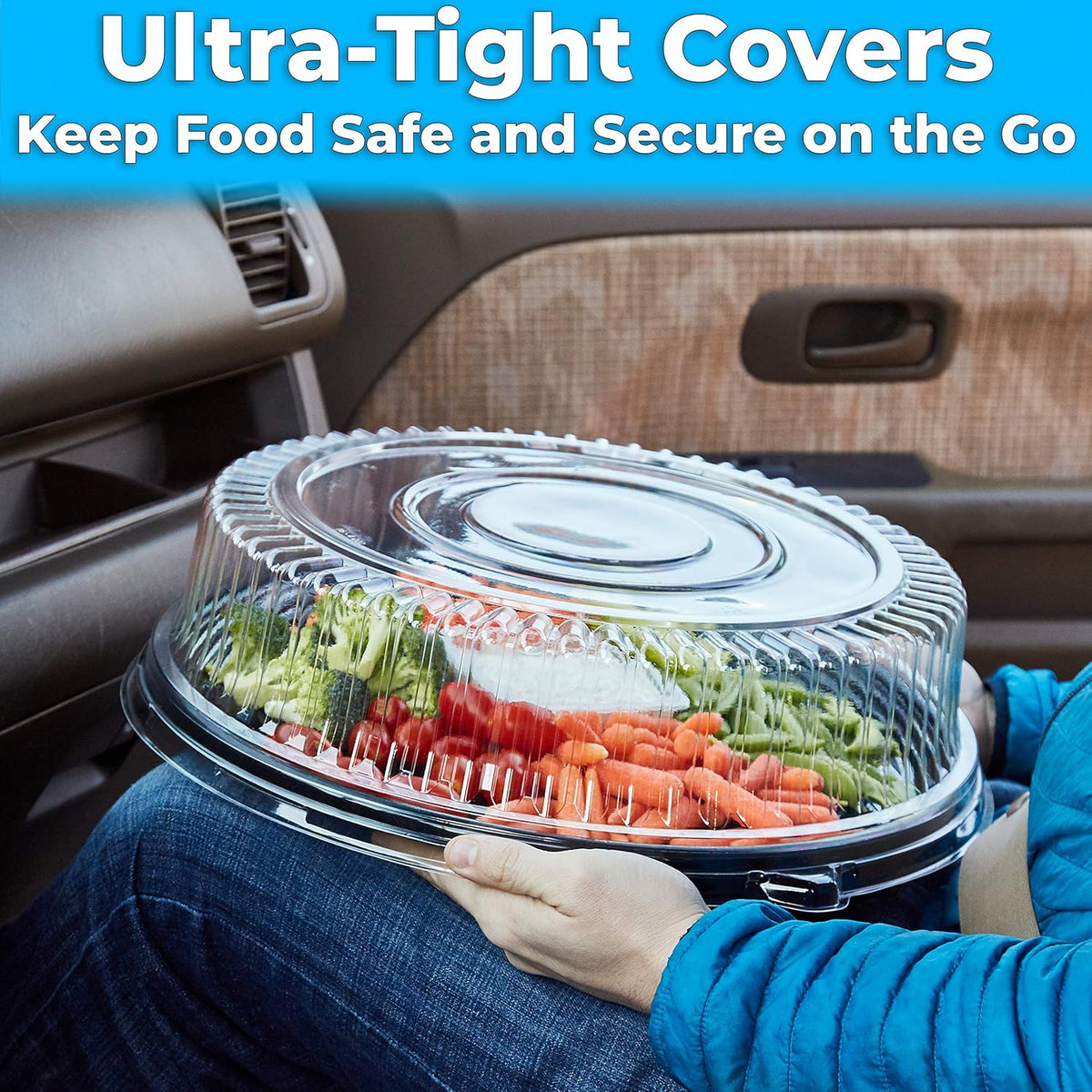 Black Plastic 16 In. Serving Tray and Lid 10pk P657