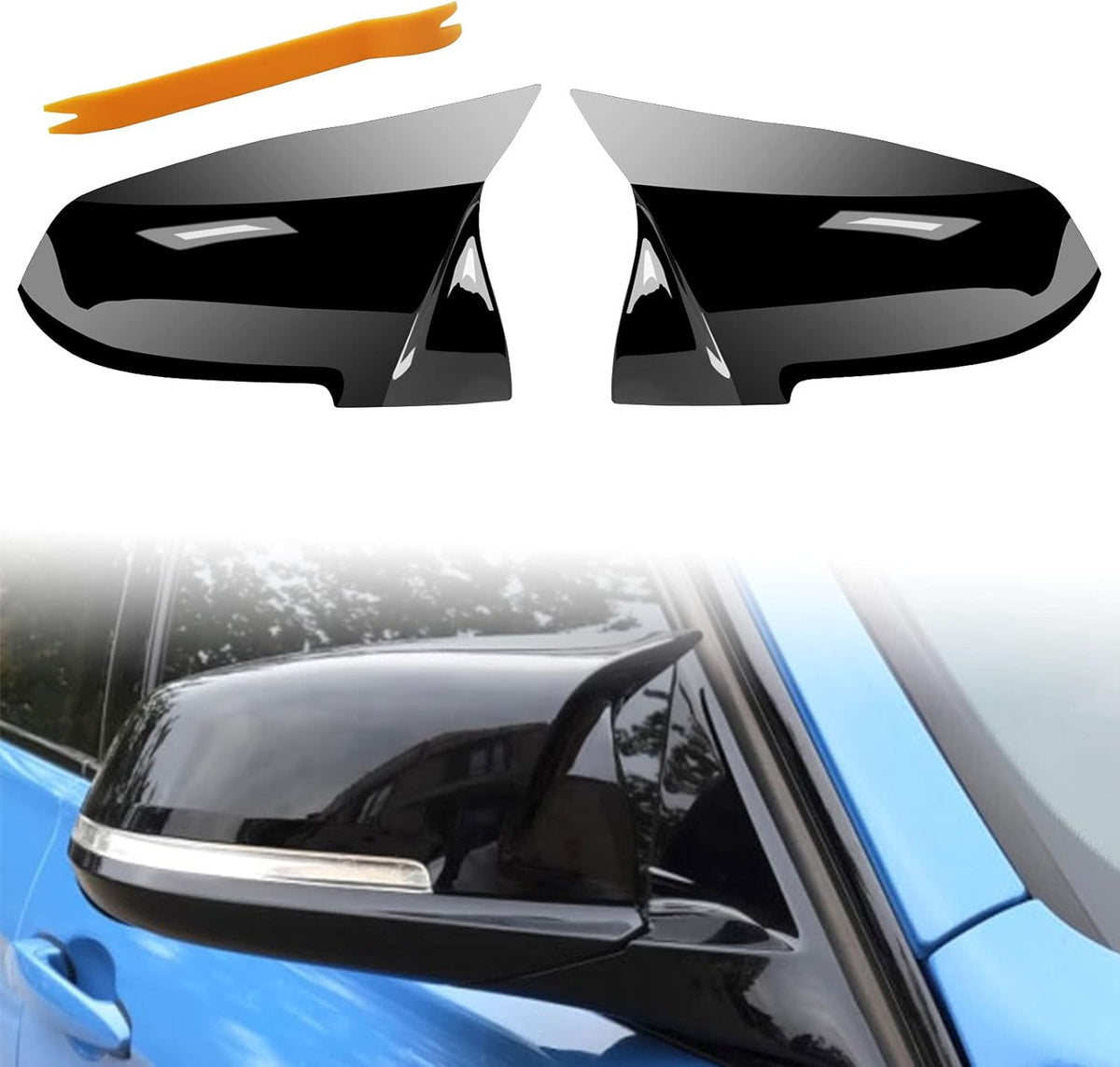 Carbon Fiber Side Mirror Cover Caps Rearview Replacement D570