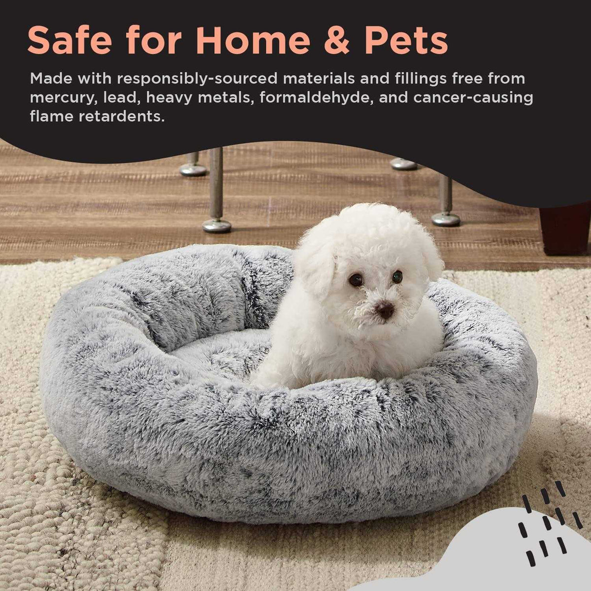 Faux Rabbit Fur Memory Foam Calming Bed Q84687