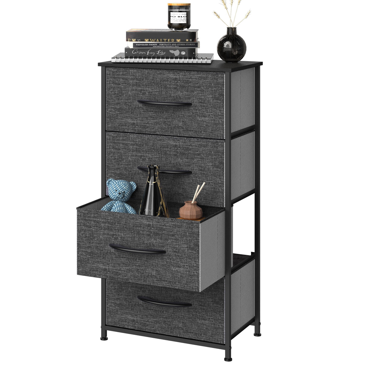 4 Drawers Black Grey Dresser Y6625