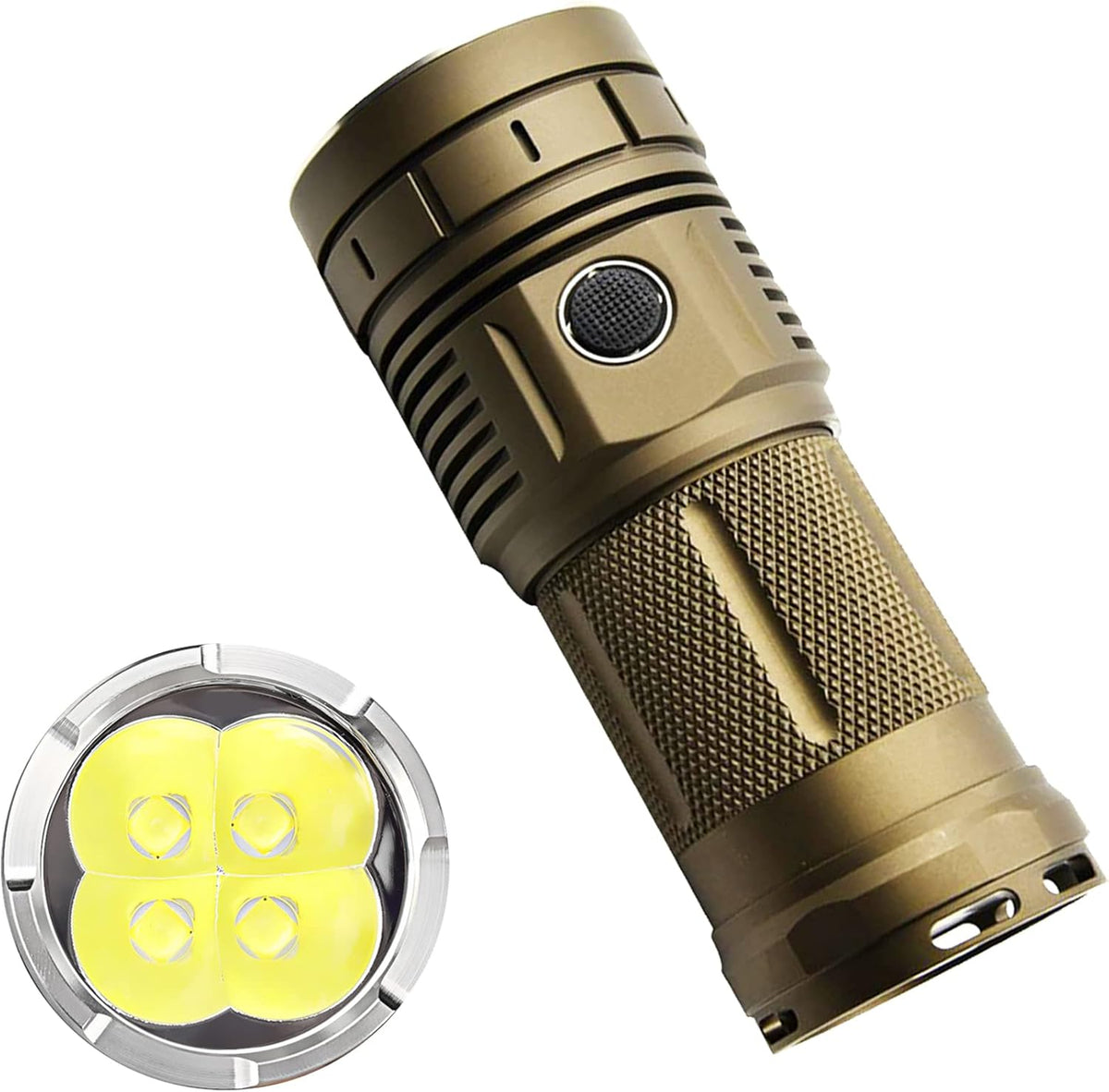 Rechargeable Handheld LED Flashlight IPX7 Waterproof Black J9699