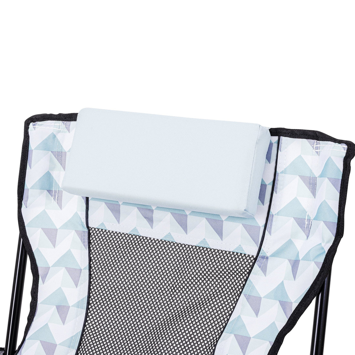 Blue and White Camp Chair with Footrest O41745