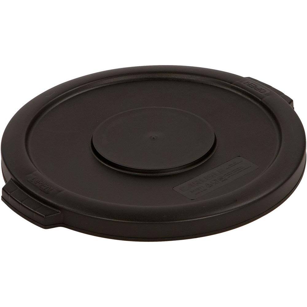 Black Flat Round Trash Can Lid K52559