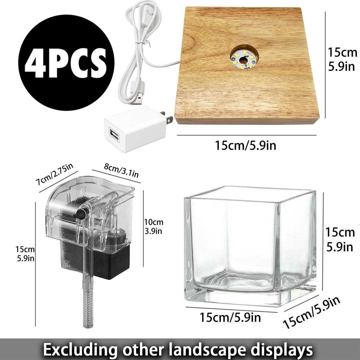 0.81 Gallon Glass Fish Tank Kit D701691