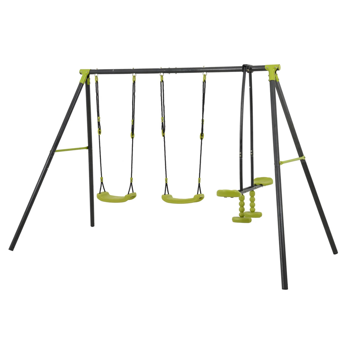5 in 1 Metal Swing Set with Slide and Glider O232180