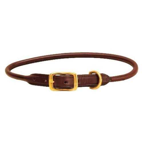 Leather Rolled Dog Collar S4467