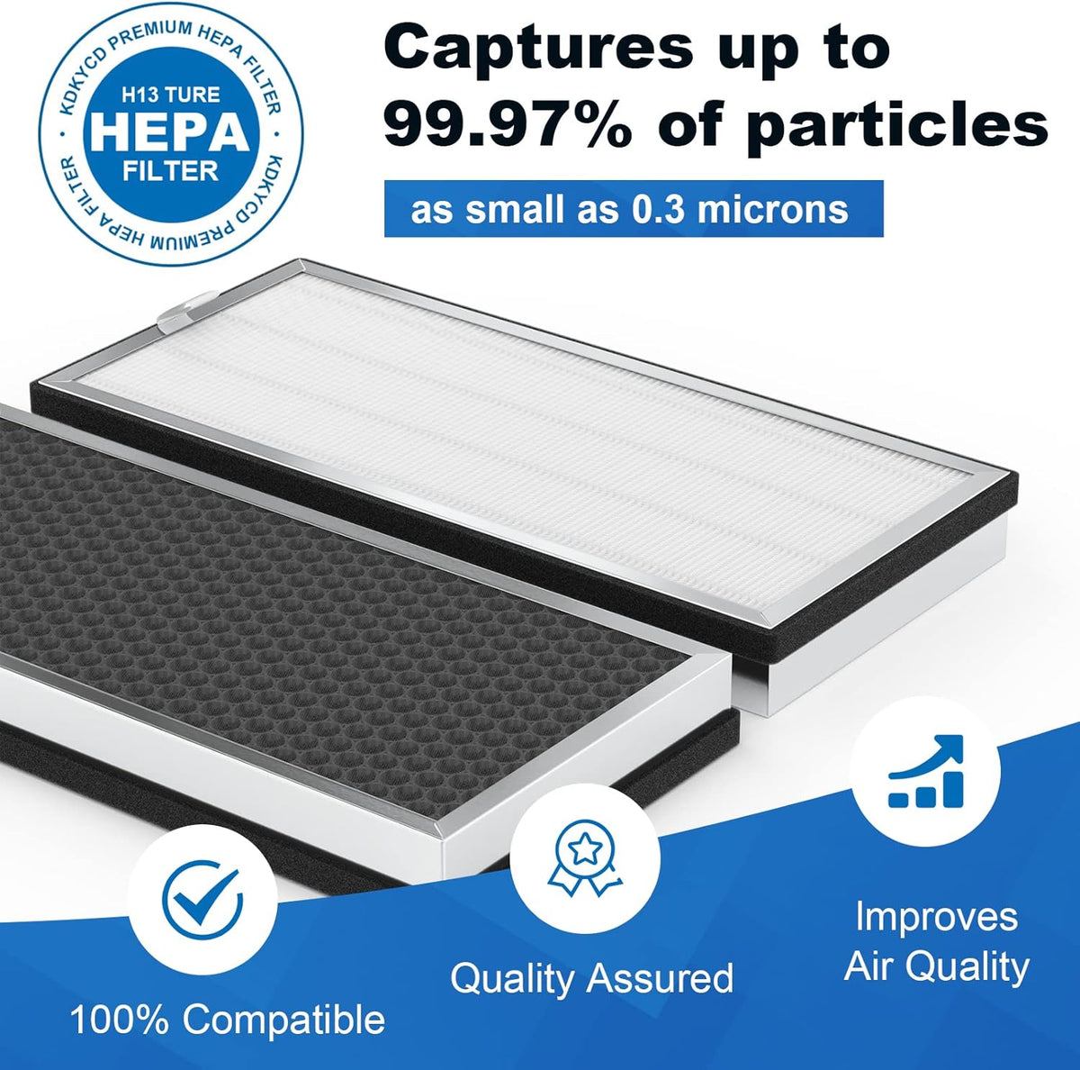 2 Pack MA-40 Replacement Filters H13 HEPA Activated Carbon E897788