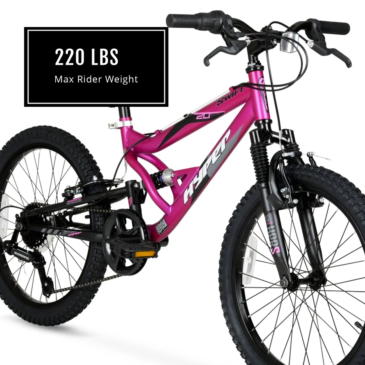 20 Girl's Mountain Bike for Kids, Magenta O1326