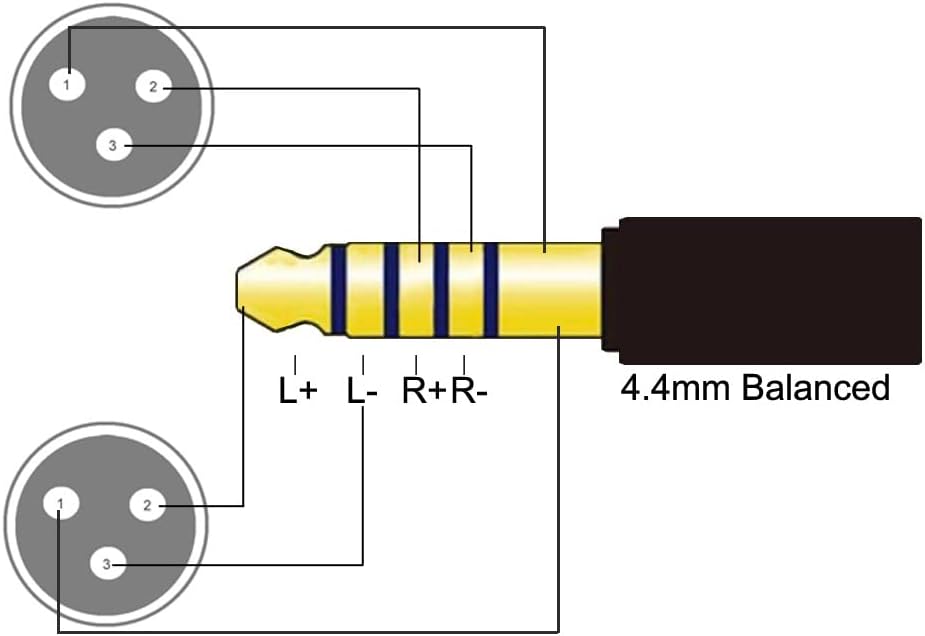 4.4mm to Dual XLR Male Balanced Audio Adapter Cable 5 FT Pack of 2 E9704