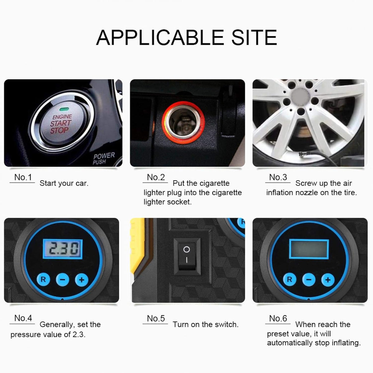 12V Portable Air Compressor Tire Inflator 150PSI S426646