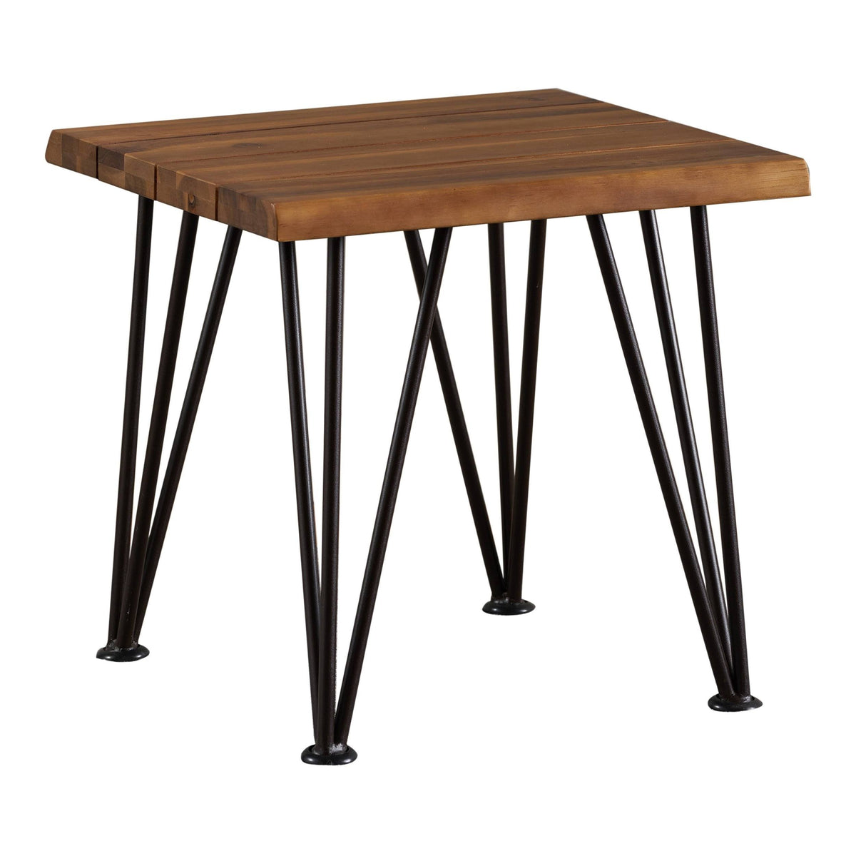 Industrial Iron & Teak Finished Acacia Wood Accent Table H67993