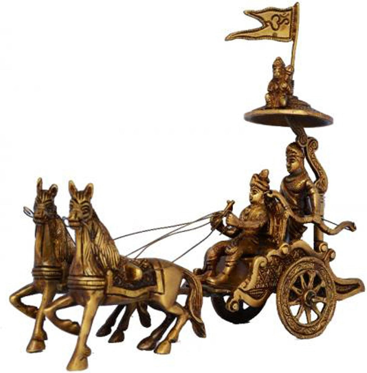 Light Brown Antique Finish Metal Brass Table Decor J294420