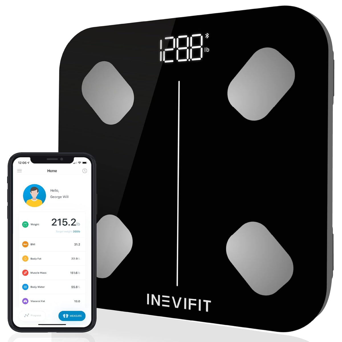 Black Smart Body Fat Scale Pack of 2 K3732