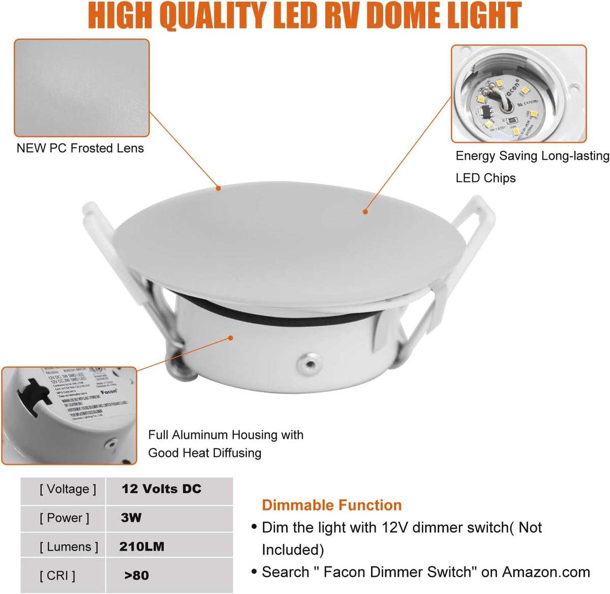 3 Inch LED Recessed Ceiling Light Pack of 6 G969
