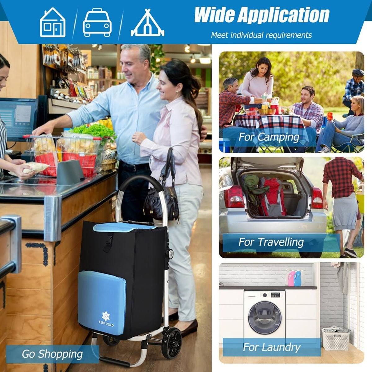 Folding Utility Cart with Removable Bag R2254