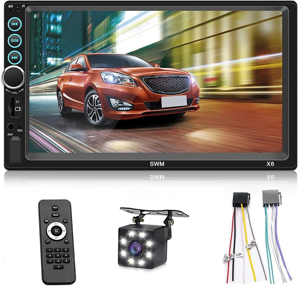 7 Inch Double Din Touch Screen Car Stereo with Backup Camera B275