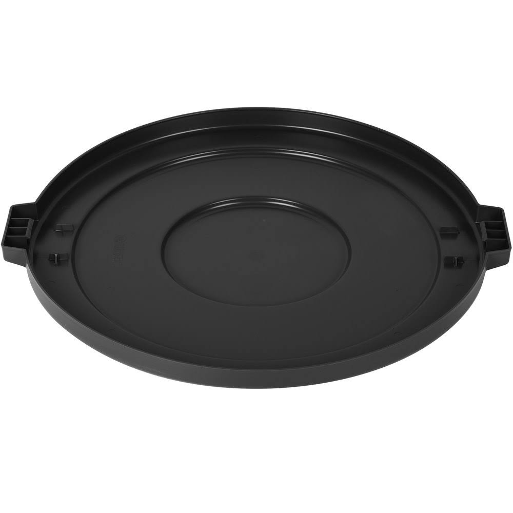 Black Flat Round Trash Can Lid K52559
