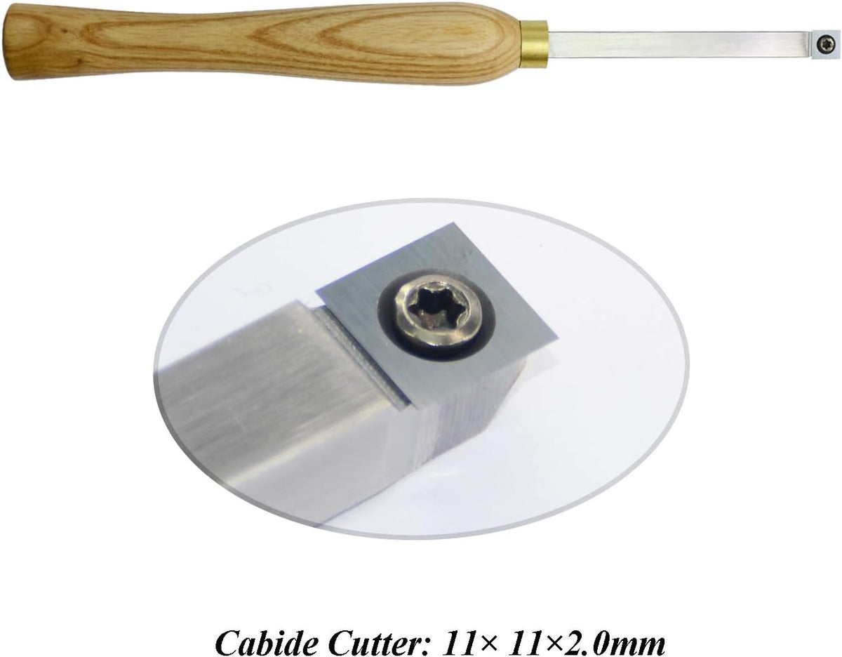 3 Pc Carbide Tipped Wood Lathe Turning Tools Set with Wood Handle F781478