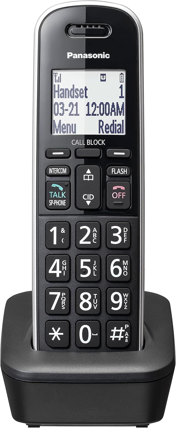 Expandable Corded/Cordless Phone System with Answering Machine and Call Blocking, 2 Handsets, Black N1072