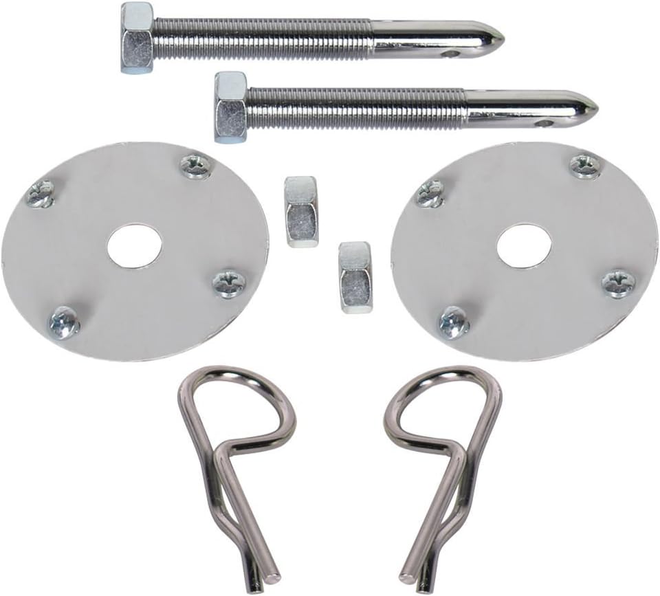 Chrome Steel Hood Pin Clip Kit 18 Pcs Pack of 2 X812766