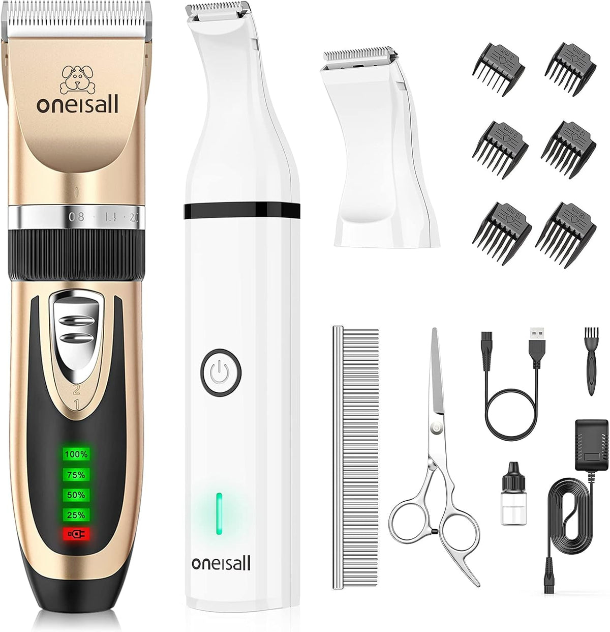 Low Noise Cordless Dog Clippers and Paw Trimmer Kit J34752