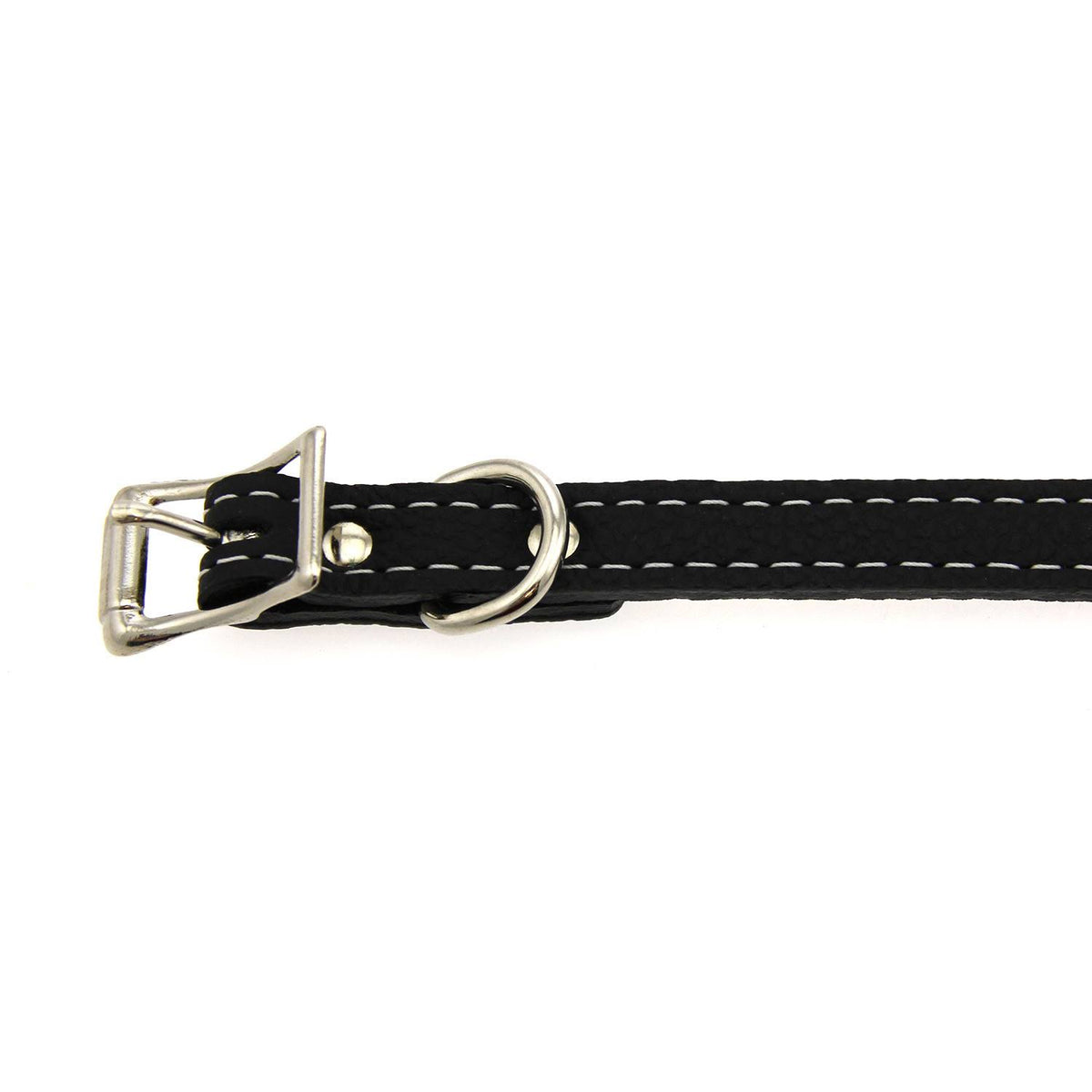 Black Leather Dog Collar A204
