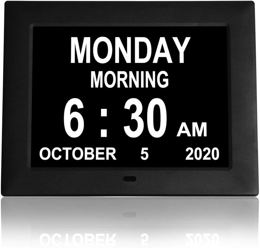 Digital Day Clock 8 Alarms Auto-Dimming Extra Large X75851