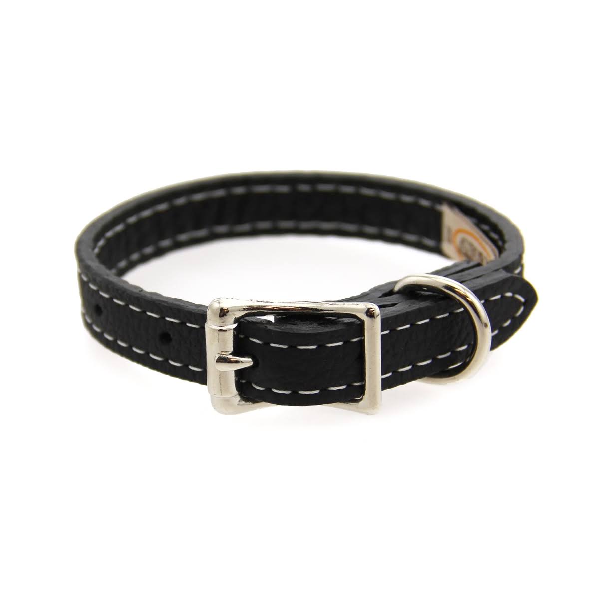 Black Leather Dog Collar A204