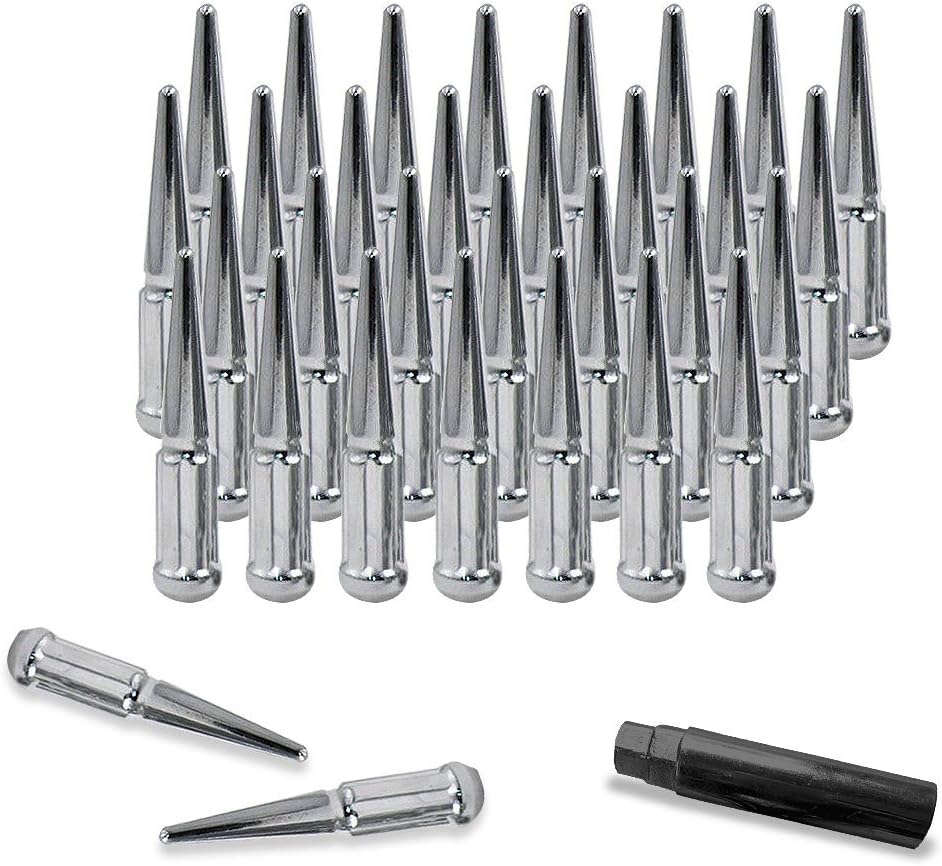 Black M14-2 Spike Wheel Lug Nuts, 32 Pc C229778