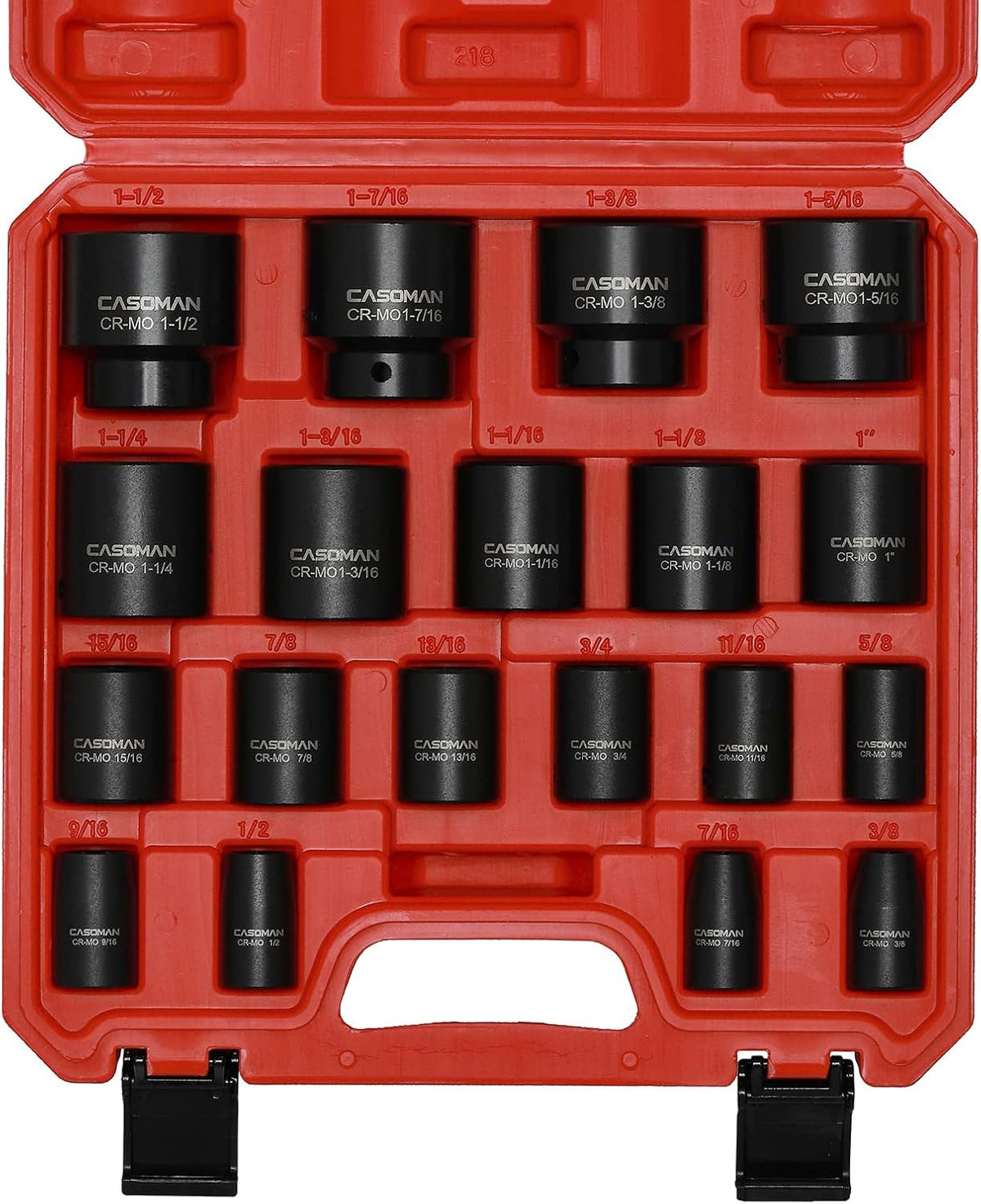 19 Piece 1/2-Inch Drive SAE Shallow Impact Socket Set F733426