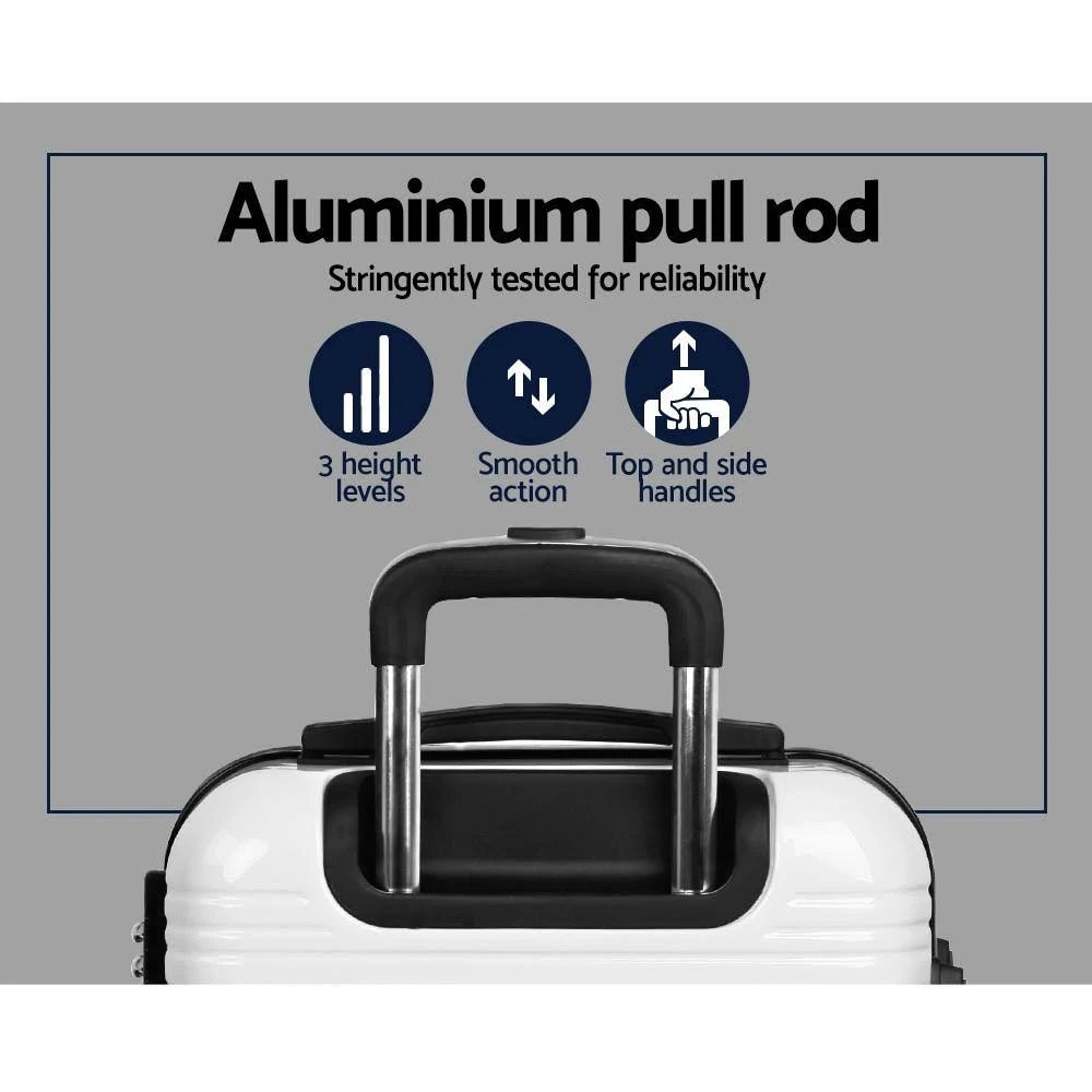 Lightweight Hard Suitcase Luggage Black & White W39566