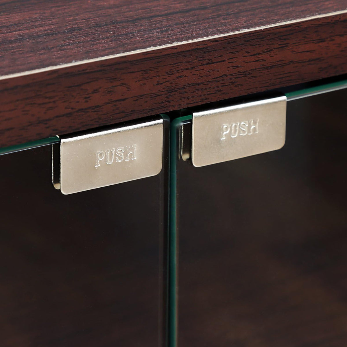 Espresso TV Stand with Double Glass Doors Z5420