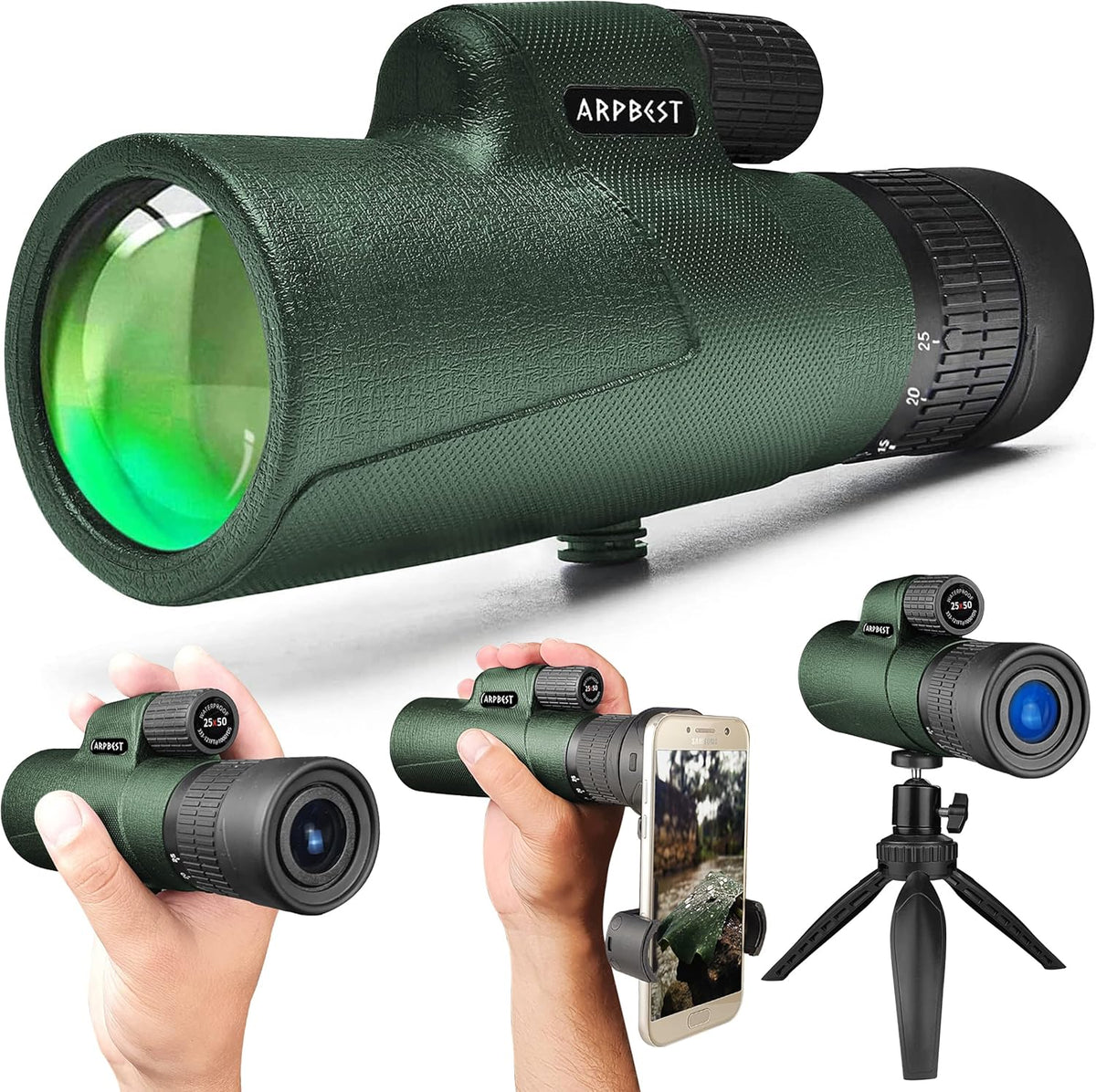 25X50 High Definition Monocular Telescope with Smartphone Holder & Tripod S830920