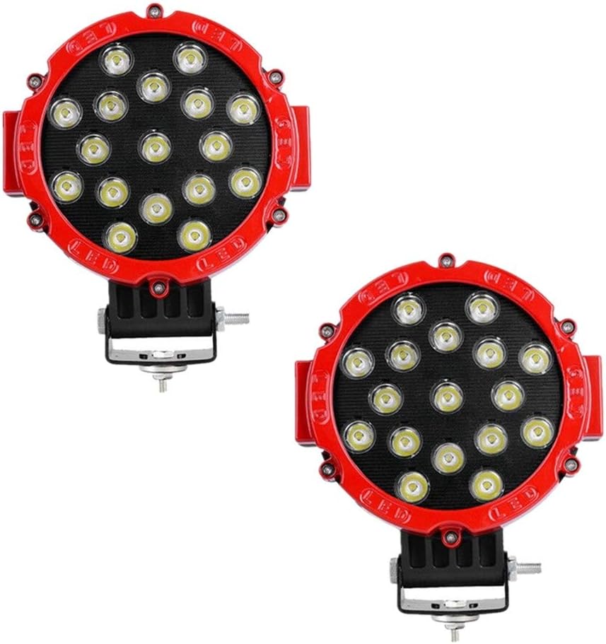 51W Round LED Off-Road Work Lights 4 Pcs Red W361