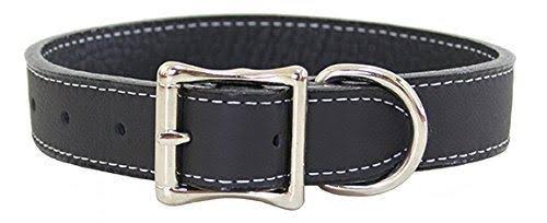 Black Leather Dog Collar A204