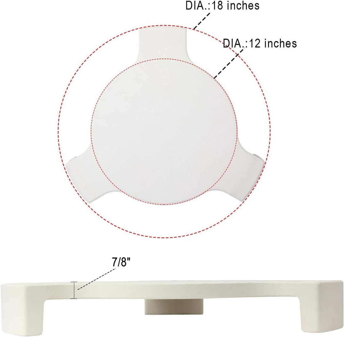 Ceramic Heat Deflector Pizza Stone Smoking Stone T79381