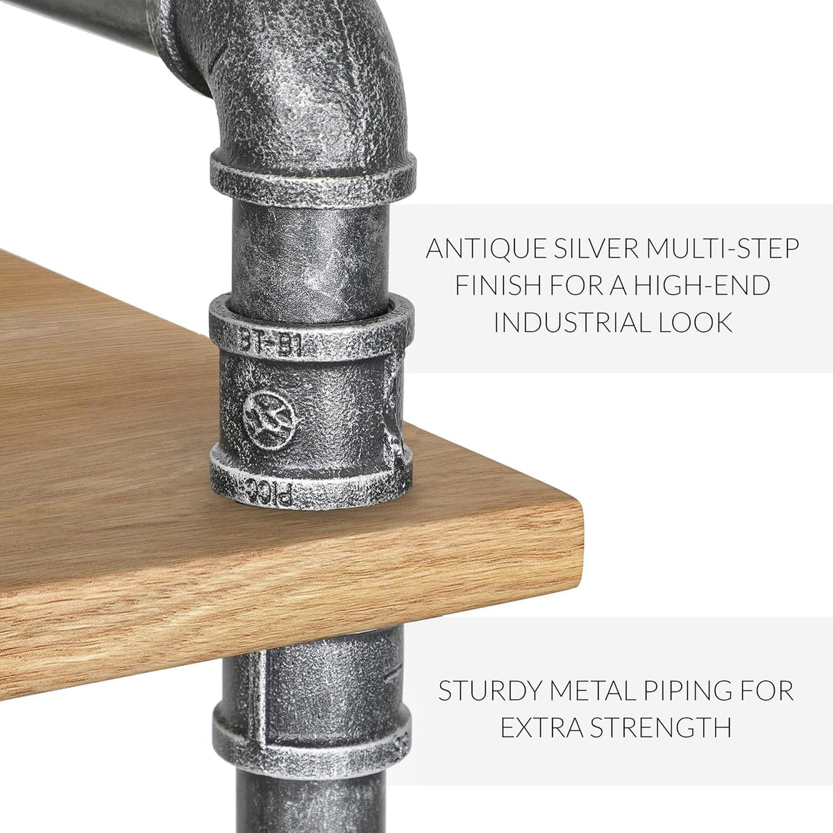 3-Tier Pine and Metal Bookshelf F860
