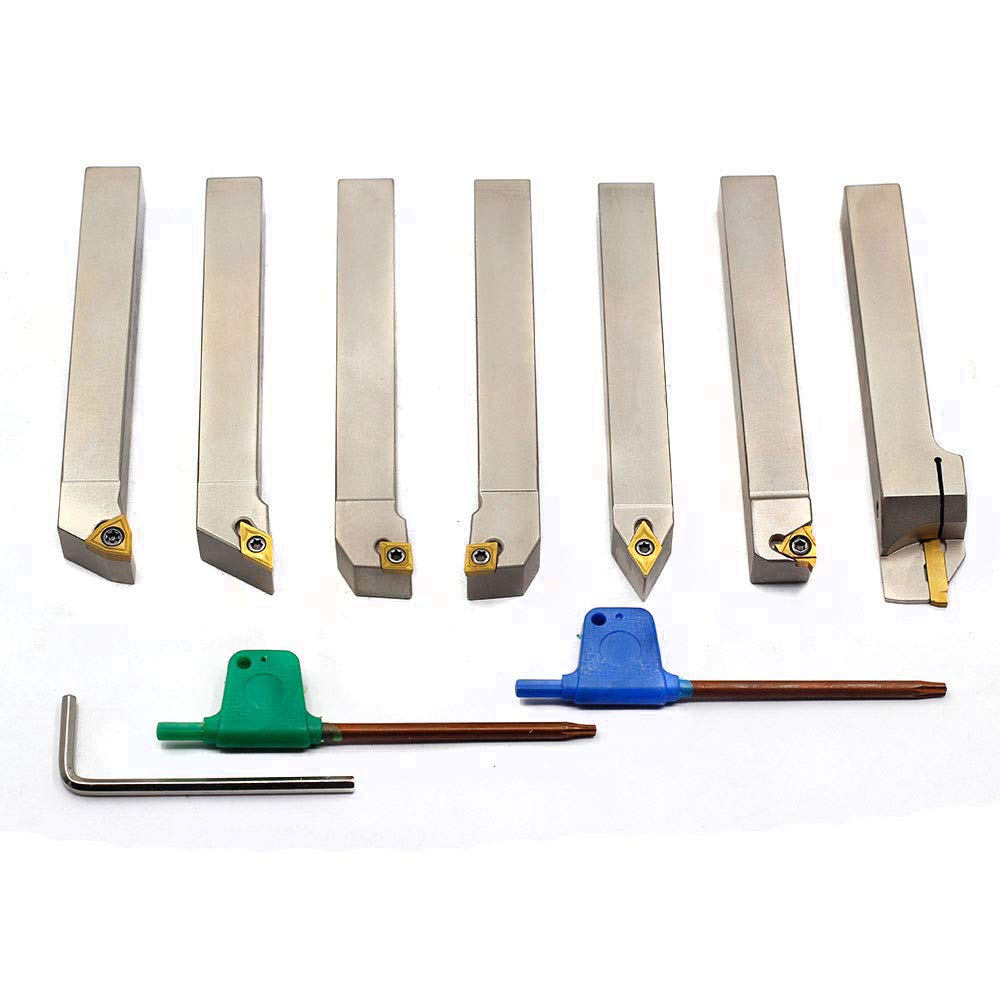 1/2 Shank 7 Pieces/Set Indexable Lathe Turning Tool Holder F8691