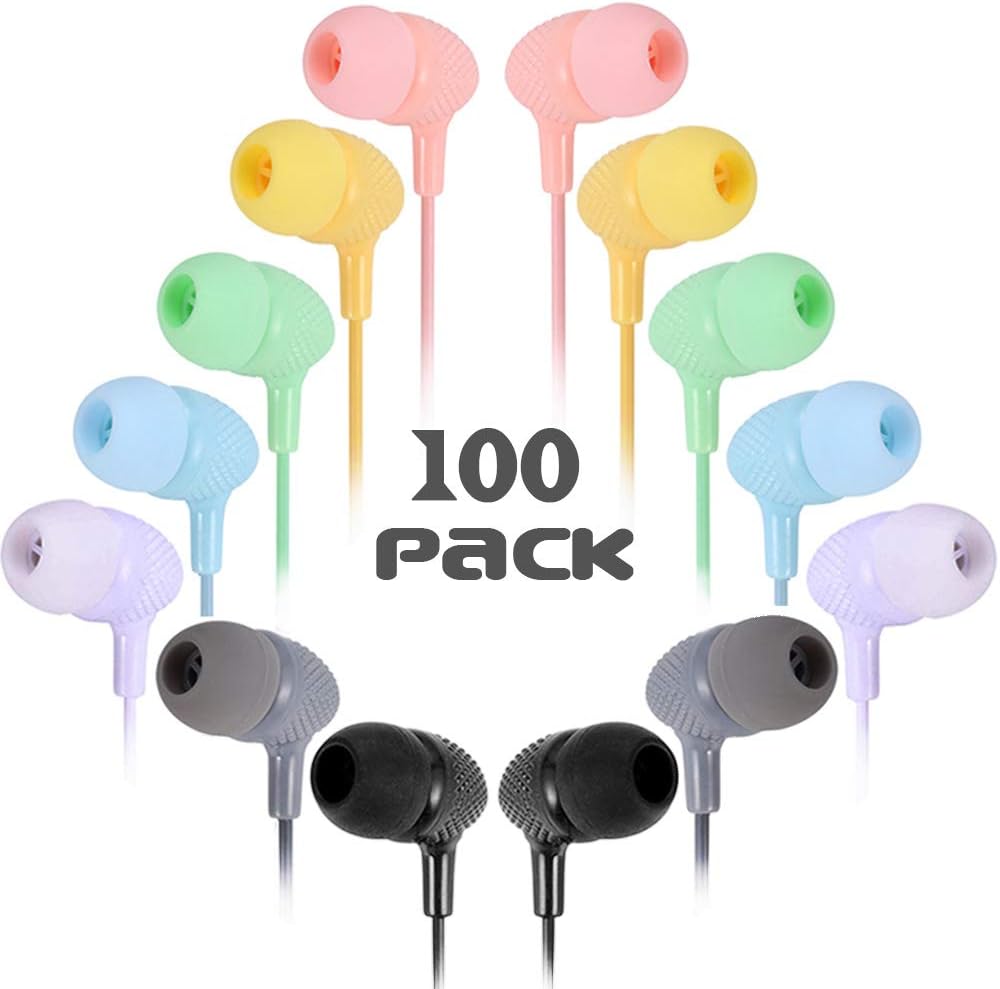 Kids Earbuds 100 Pack Macaron Colors Z37781
