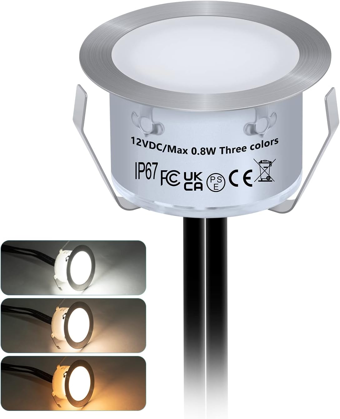 10 Pack IP67 Waterproof 12V Recessed LED Deck Light Kits U231