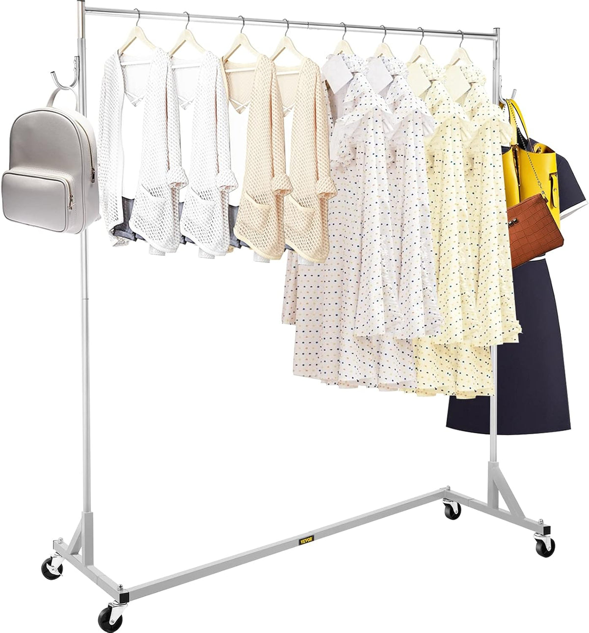 Height Adjustable Rolling Steel Garment Rack N250945