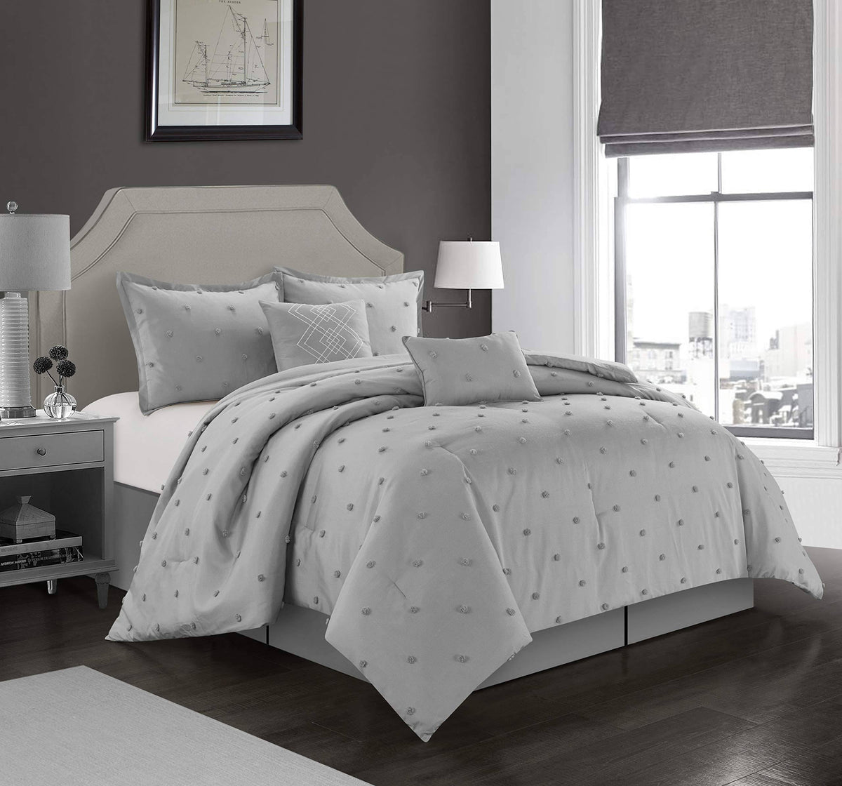 Grey California King 6-Piece Comforter Set A482169
